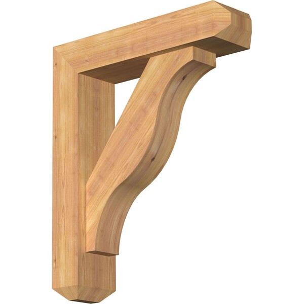 Ekena Millwork Funston Craftsman Smooth Bracket w/ Offset Brace, Western Red Cedar, 5 1/2"W x 22"D x 26"H BKT0604X22X26FST04SWR - main